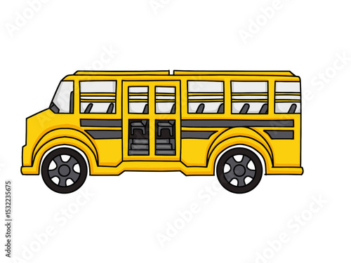 Yellow color school bus vector. Transport icon. Back to school education bus