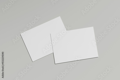 Blank paper brochure on grey background