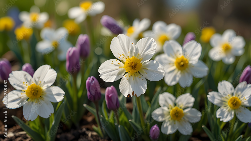 custom made wallpaper toronto digitalDaffodils in the garden, spring crocus flowers, beautiful narcissus flowers bloom in the spring garden, yellow daffodils in spring, spring flowers and white daffodils (narcissus) with a yellow middle.