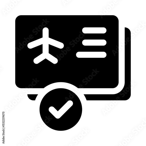Airplane ticket glyph icon