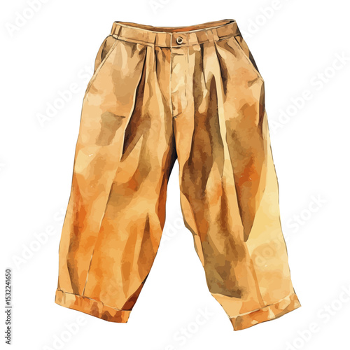 watercolor of Trousers, vector, isolated on a white background.
