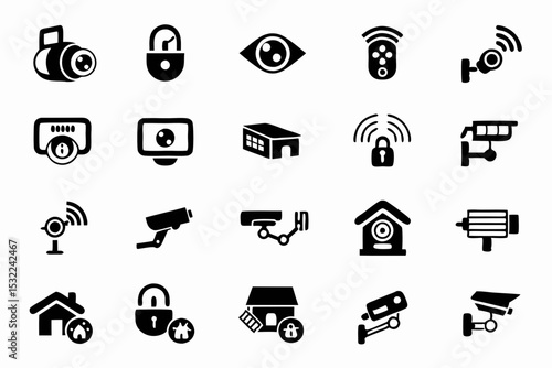 Security camera icon home security cameras cctv surveillance camera vector icons editable 
