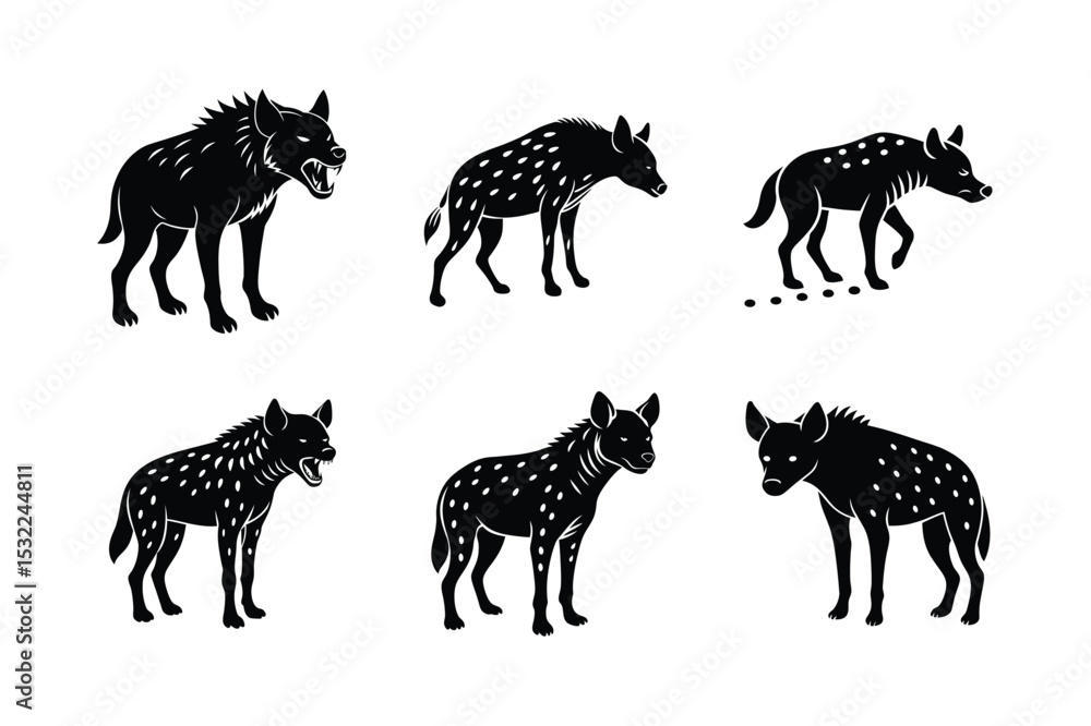 Fototapeta premium Hyenas different activities