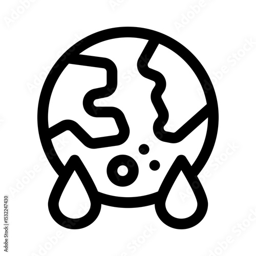 Globe with Drop line icon