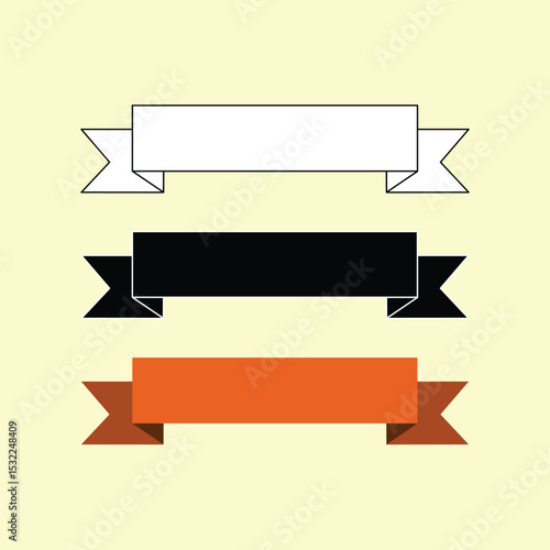 flat ribbon banner Illustration