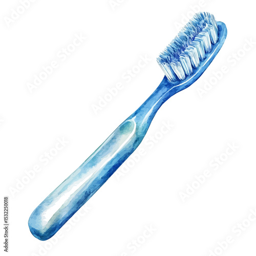Toothbrush, watercolor drawing vector, isolated on a white background.