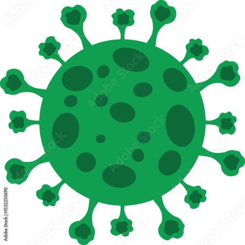 Green Virus Icon Illustration