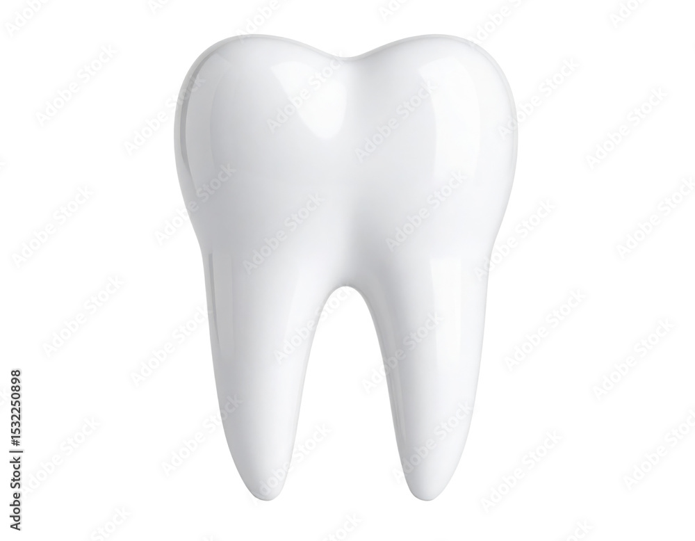 A shiny, white, healthy human molar tooth with a smooth surface and natural contours. A shiny, white, healthy human molar tooth with a smooth surface and natural contours.