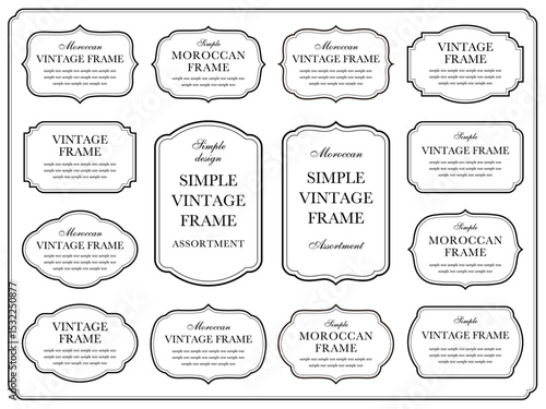 vintage frame set 5_black／モノクロのビンテージフレームとモロッカンフレームのセット