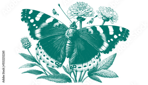 Admiral Butterfly vector