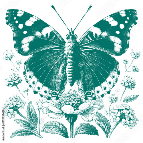 Admiral Butterfly vector