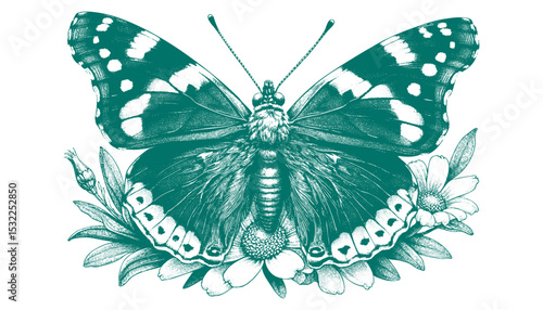Admiral Butterfly vector