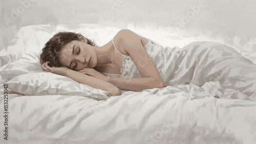 Sanctuary Breath Women sleeping isolated watercolor vector illustration svg