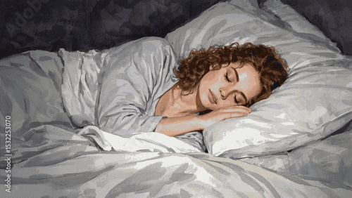 Dream’s Current Women sleeping isolated watercolor vector illustration svg