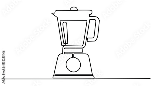 Blender Icon continuous one line drawing. Continuous one line drawing a food processor. Blender Smoothie Maker Food Processor continuous one line art. Silhouette of a blender.