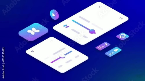 Wallpaper Mural "High resolution 8K UI/UX abstract background featuring smooth pastel gradients, glassmorphism transparent panels, and futuristic data visualization elements. Perfect for app design Torontodigital.ca