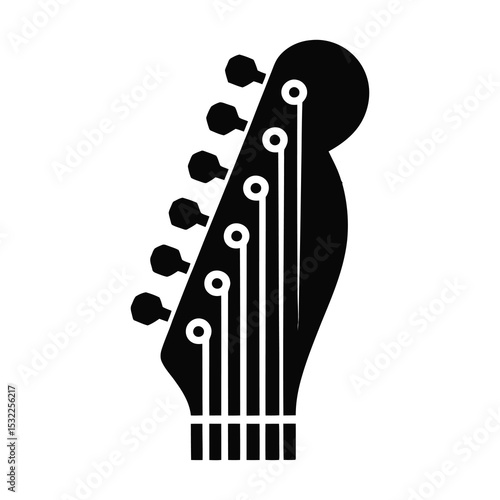 Electric guitar headstock silhouette icon