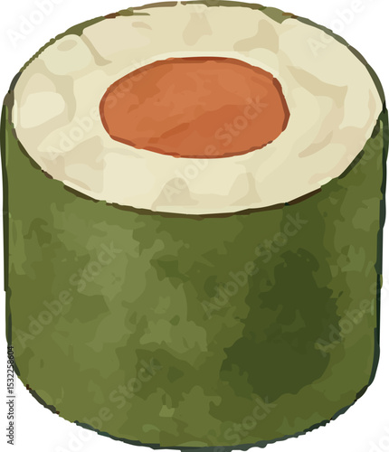This hand-rolled temaki combines seaweed, rice, and fresh fish or veggies in a cone shape, embodying Japanese sushi craftsmanship. Perfect for food designs, culinary art, or restaurant promotions