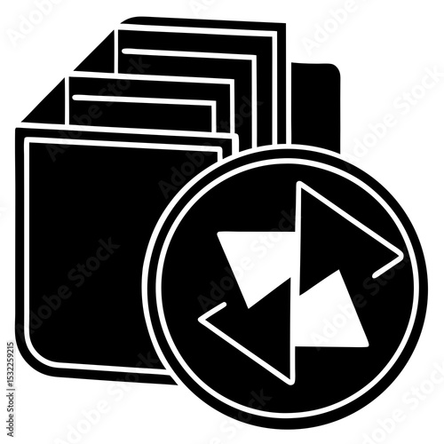 Backup File Vector | Generative AI and Linocut Silhouette Design Illustration