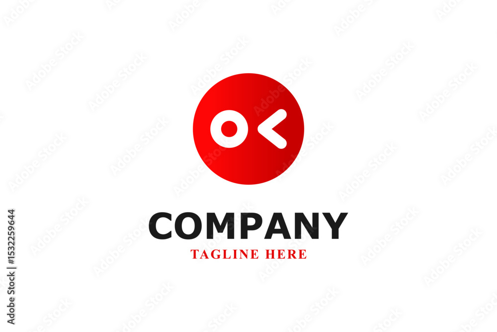 Fototapeta premium ok letter in circle logo design
