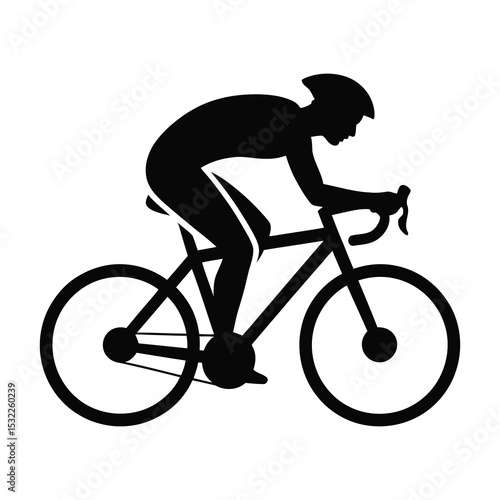 Silhouette of cyclist riding road bicycle