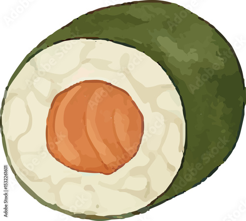 This hand-rolled temaki combines seaweed, rice, and fresh fish or veggies in a cone shape, embodying Japanese sushi craftsmanship. Perfect for food designs, culinary art, or restaurant promotions