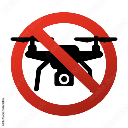 No Drone Zone icon. Drones prohibited. Vector illustration