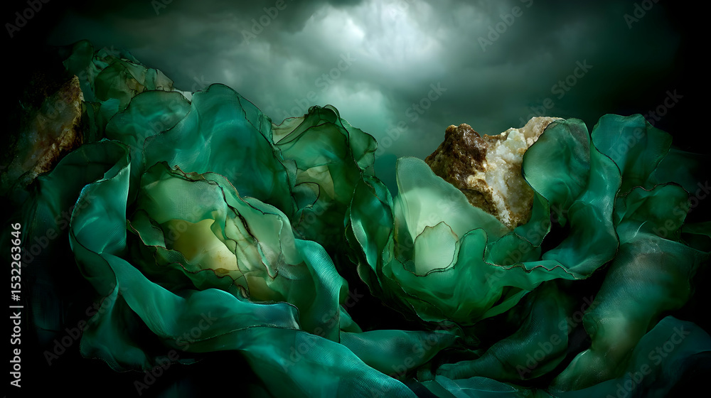 Obraz premium digital textures layered with unpredictable color storms and glowing light zones
