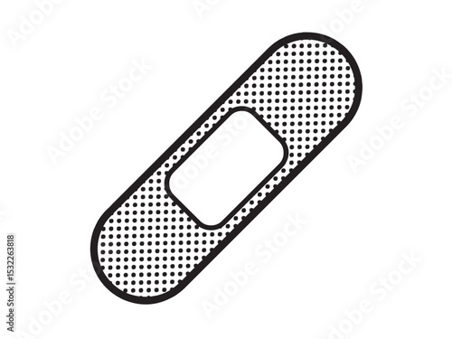 Vector isolated one single band aid stripe colorless black symbol icon logo infographics glyph on a white background simple minimal graphic element