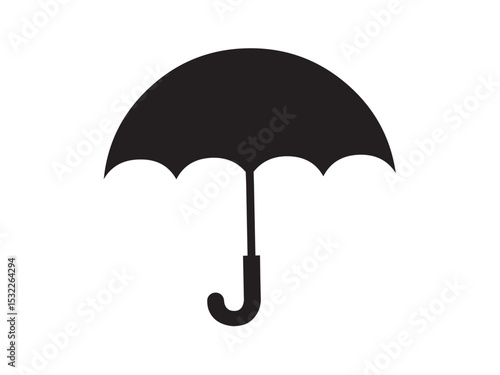 Vector isolated one single simple open umbrella  colorless black symbol icon logo infographics glyph on a white background simple minimal graphic element