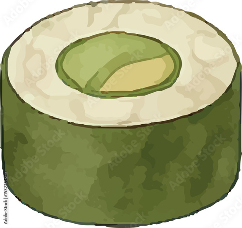 This hand-rolled temaki combines seaweed, rice, and fresh fish or veggies in a cone shape, embodying Japanese sushi craftsmanship. Perfect for food designs, culinary art, or restaurant promotions