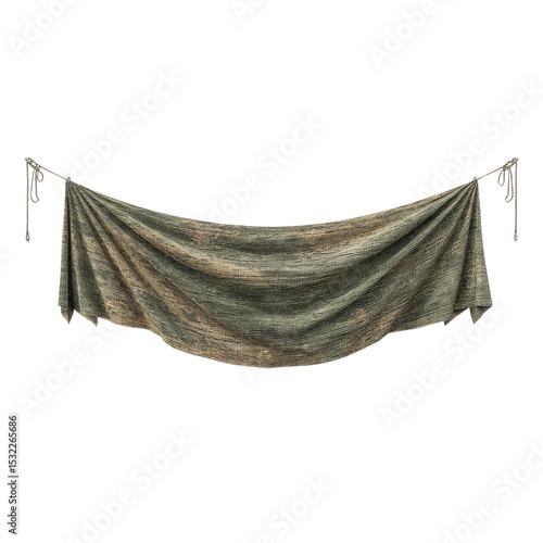 Draped Camouflage Fabric Banner, Hanging Cloth,