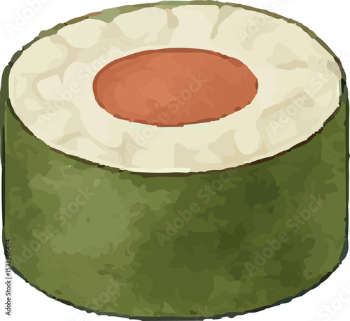 This hand-rolled temaki combines seaweed, rice, and fresh fish or veggies in a cone shape, embodying Japanese sushi craftsmanship. Perfect for food designs, culinary art, or restaurant promotions