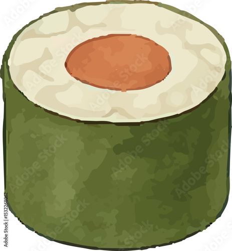 This hand-rolled temaki combines seaweed, rice, and fresh fish or veggies in a cone shape, embodying Japanese sushi craftsmanship. Perfect for food designs, culinary art, or restaurant promotions