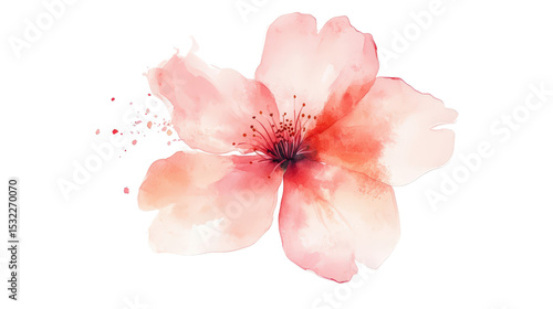 Delicate pink cherry blossom flower Transparent background, PNG