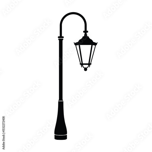 Classic black silhouette street lamp post