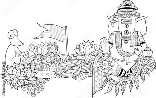 Lord Ganpati  for Ganesh Chaturthi festival of India with message meaning My Lord Ganesha