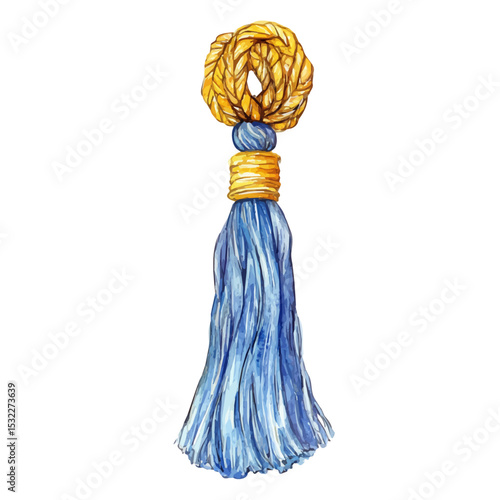 watercolor of Tassel, vector, isolated on a white background.