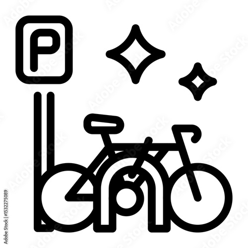 This Bike Parking icon is suitable for Bycycle, Sport, Healthy Lifestyle, etc