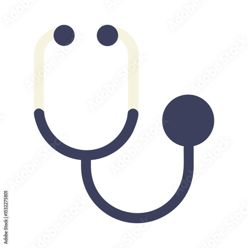 Minimalist stethoscope with bold outline for medical vector illustrations
