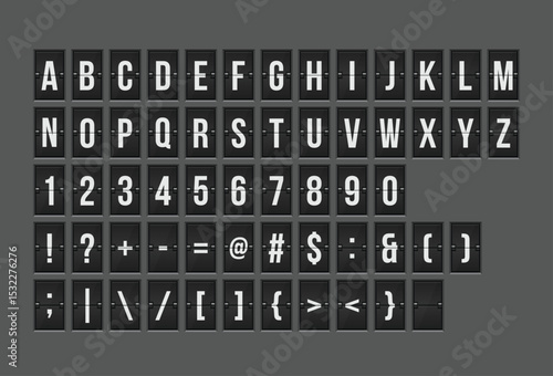 Display of alphabetical and numerical characters. Letters, numbers, and symbols are presented in a clear and consistent manner.
