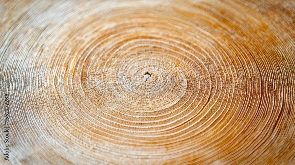 Fototapeta premium Close-up of a tree trunk with a circular pattern. the tree trunk appears to be old and weathered, with a light brown color and a rough texture.