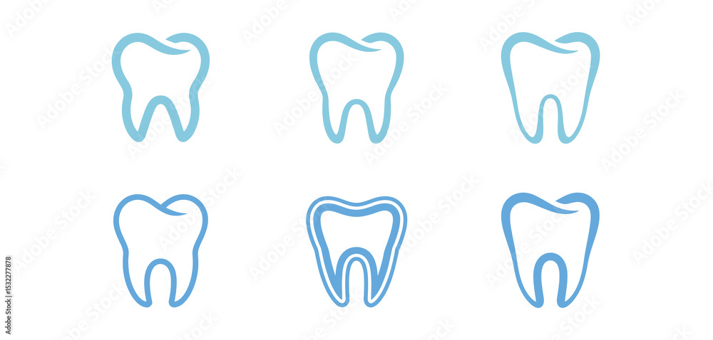 Six Variations of Blue Tooth Icons for Dental Designs Six Variations of Blue Tooth Icons for Dental Designs