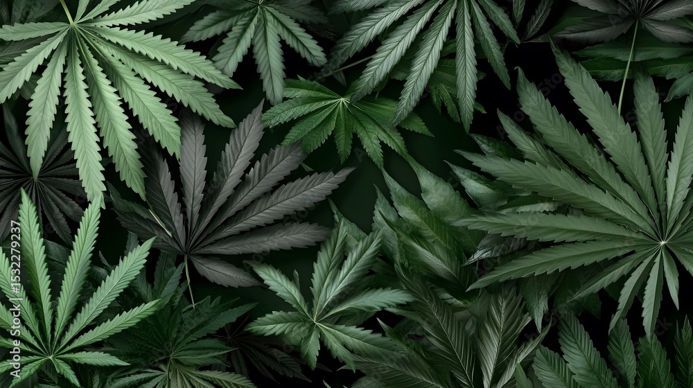 Lush Green Cannabis Leaf Background Texture Lush Green Cannabis Leaf Background Texture