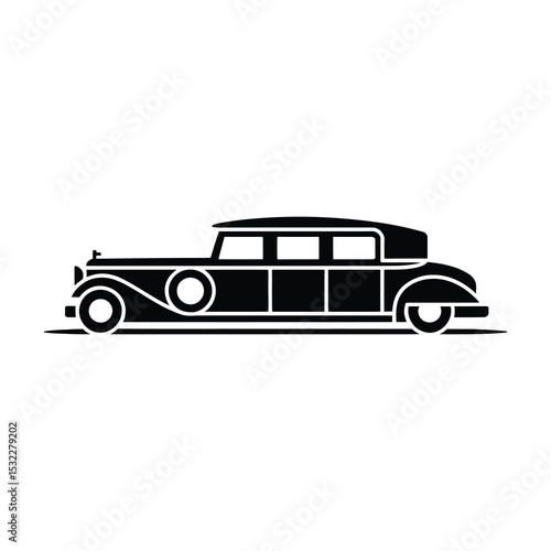 Vintage classic car limousine silhouette