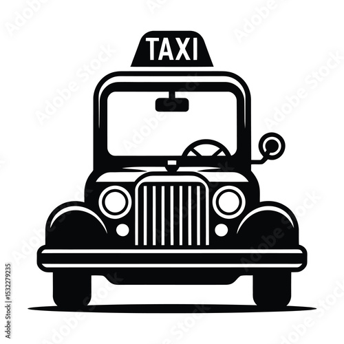 Classic vintage taxi car icon illustration