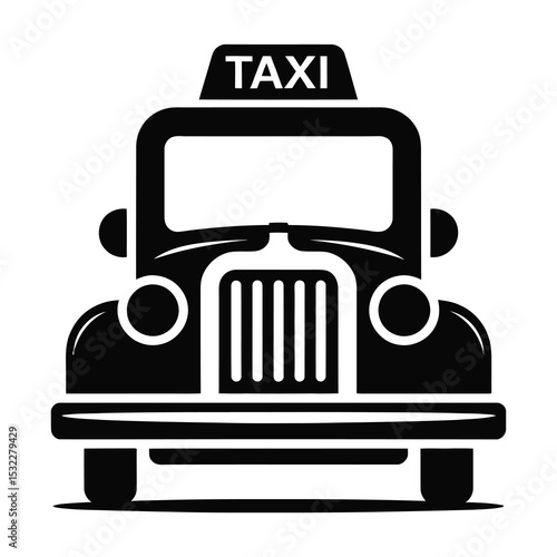 Classic vintage taxi cab icon illustration