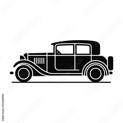 Classic vintage car silhouette illustration