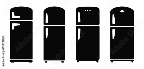 Four Different Styles of Refrigerator Icons