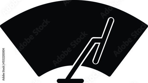 Car wiper icon. vector for vehicle windshield wipers, clear visibility, and adverse weather. black design isolated on white background. safety, and service illustrations.
